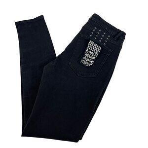 Ksubi Van Winkle Ace Slice Skinny Jeans Mens 32 Black Ripped Button Fly